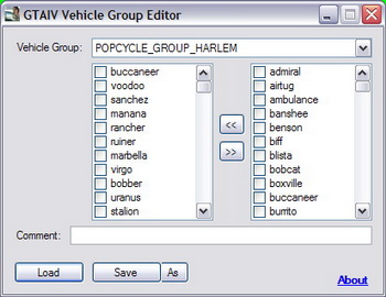 GTAIV Vehicle Group Editor v1.2