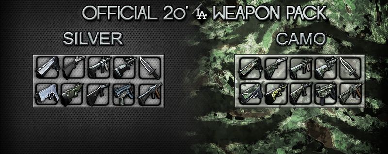 Silver/Camo 20’LA Weapon Pack Silver/Camo 20’LA Weapon Pack