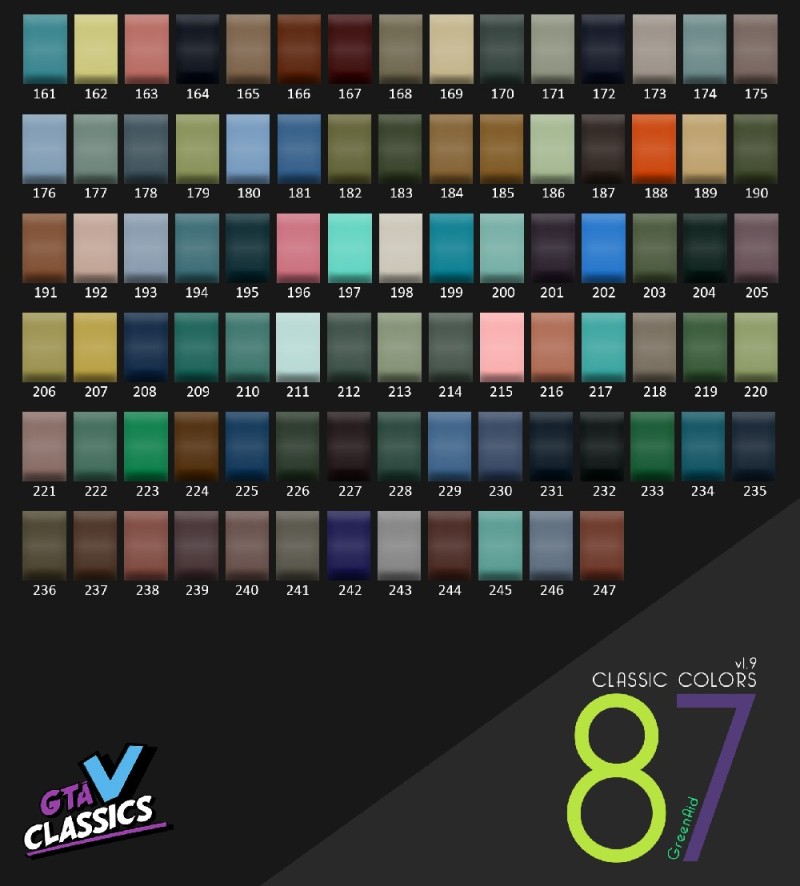 Classic Car Colours (Add-On) v1.10