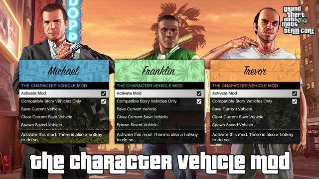 The Character Vehicle Mod v1.2