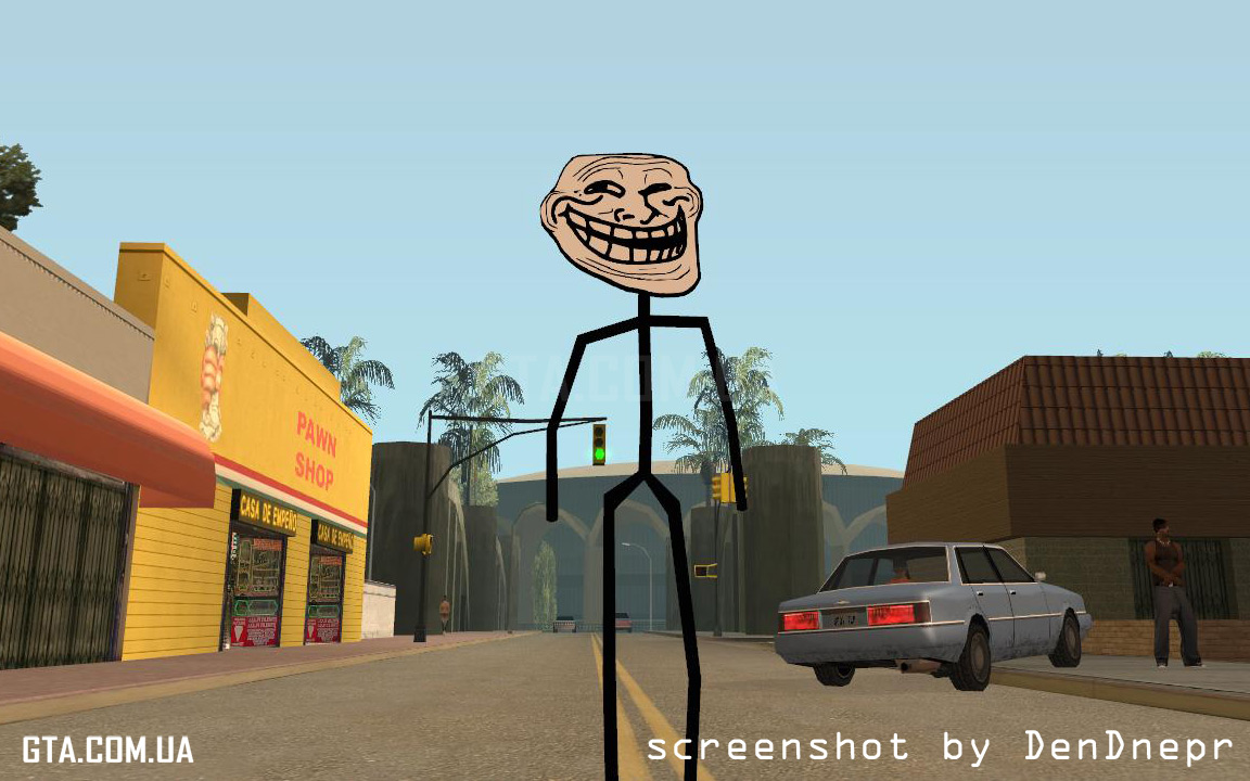 Скин тролля Trollface скачать для GTA: San Andreas