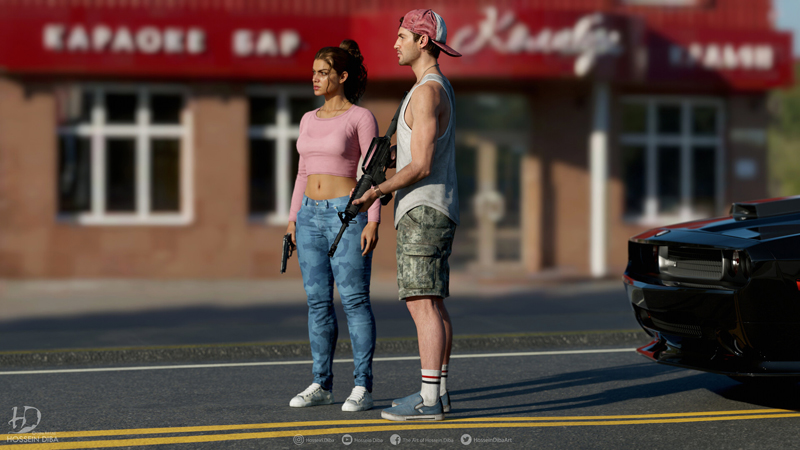 Люсия и Джейсон из GTA 6 в 3D.