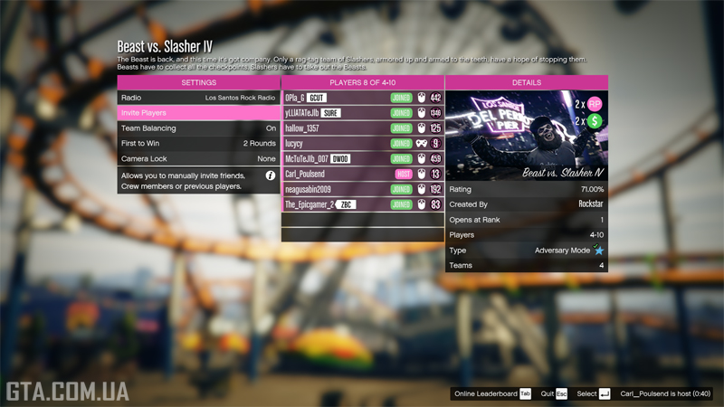 Description of the Beast vs. Slasher IV.