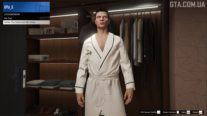 White The Diamond Sil Robe for males.