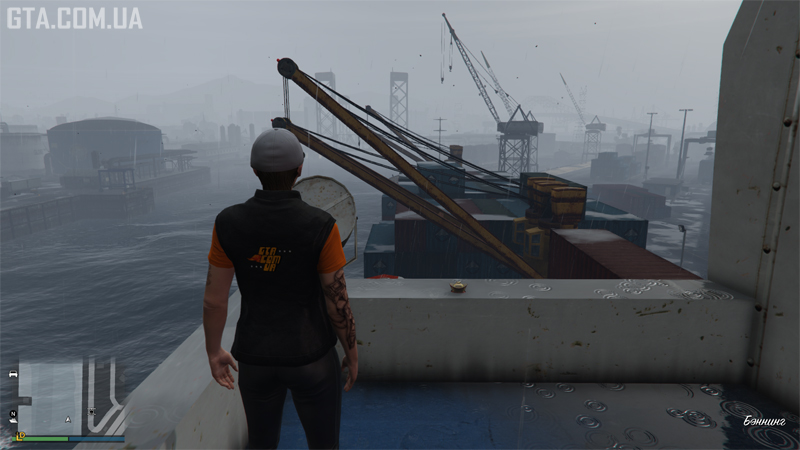 Ямб #3. На лівому крилі капітанського мостика на контейнеровозі SS Bulker, пришвартованого на Елізіан Айленді.