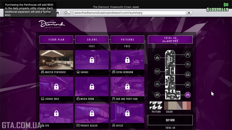 Crash Pad penthouse option.