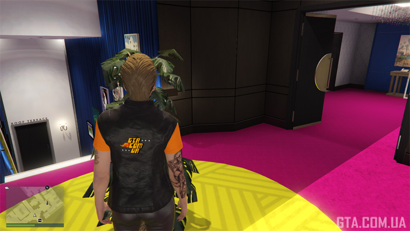 Entrance Hall. Left — terrace exit. Right — service phone.