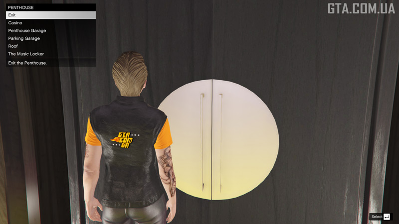 Available exit points from the Penthouse.