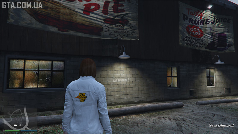 Clue #1. The message “Can you find me?” at a farm in Great Chaparral.