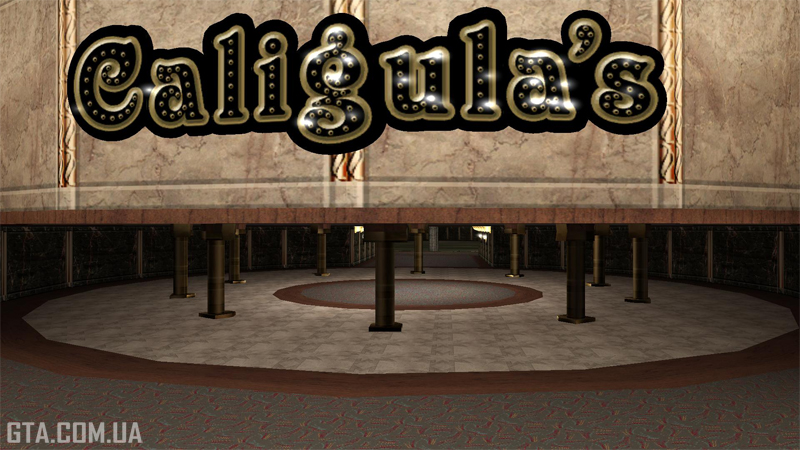 Inside Caligula’s Palace casino. Entrance.