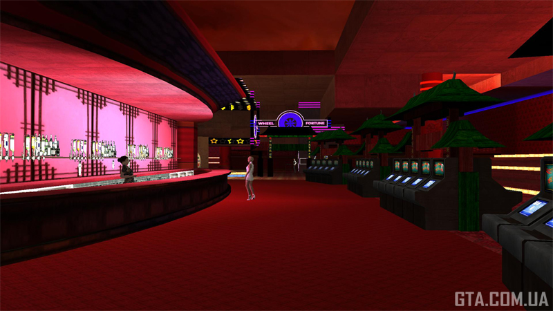 Inside the Four Dragons Casino. Bar and video poker.