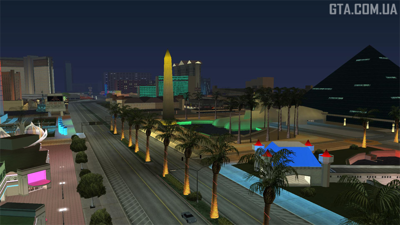 View of The Strip from the south at night.