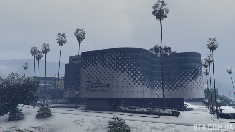 The Diamond Casino & Resort on a snowy day.