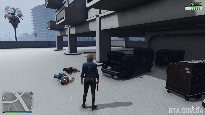 Место стрелки #12. Парковка по соседству с Los Santos Customs, что в Бёртоне, но въезд с другой стороны, с дороги, не с подворотни.