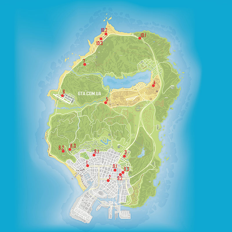 Карта реквизитов киностудии в GTA Online.