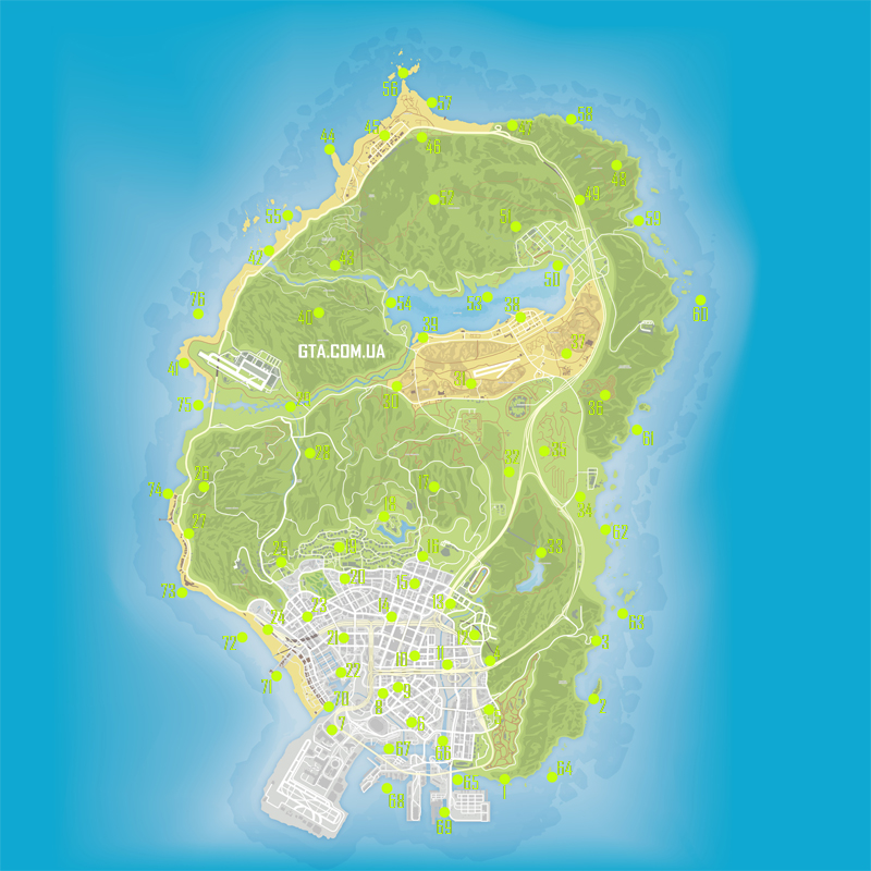 Карта кактусов пейот (лофофор) в GTA Online.