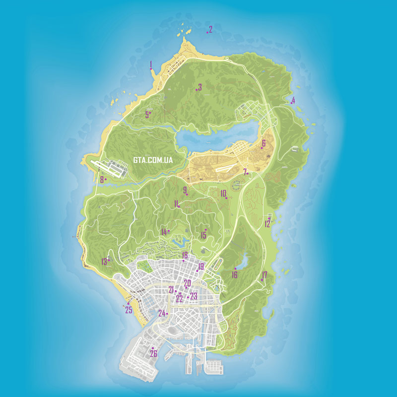 Карта НЛО над штатом в GTA Online.