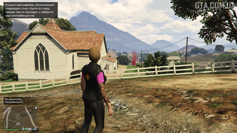 Первый фальшфейер издали.