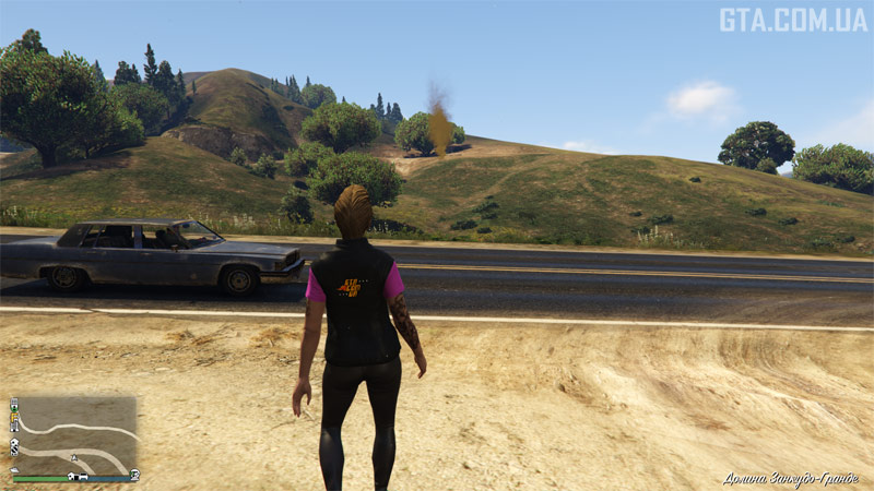 Первый фальшфейер издали.