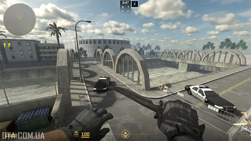 Вид на стадион недалеко от Гроув Стрит в Counter-Strike 2.