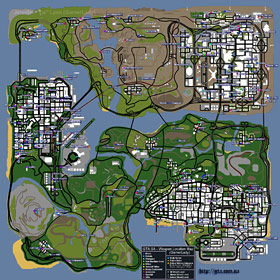 Карта оружия GTA San Andreas