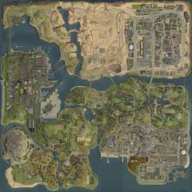 Спутниковая карта GTA San Andreas