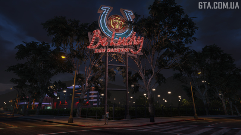 Be Lucky: Los Santos casino sign in GTA 5.