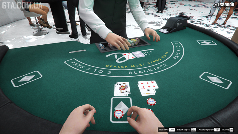 Blackjack table.