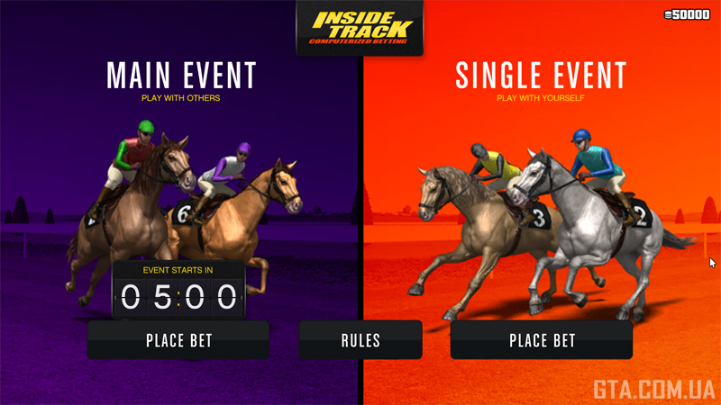 The main menu of the Inside Track computer.