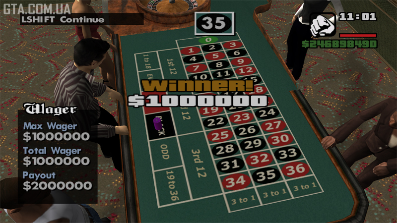 The million won in roulette.