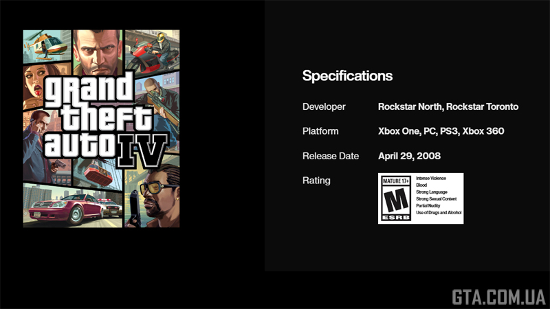 Дата релізу GTA 4, вказана на офіційному сайті Rockstar Games.