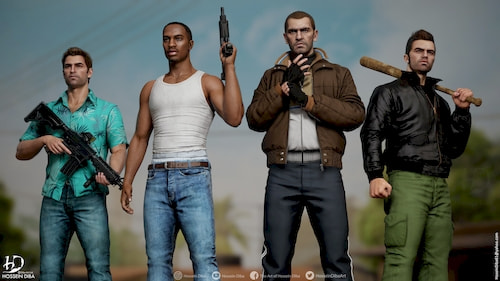 Магия 3D: главные герои GTA получили реалистичные модели