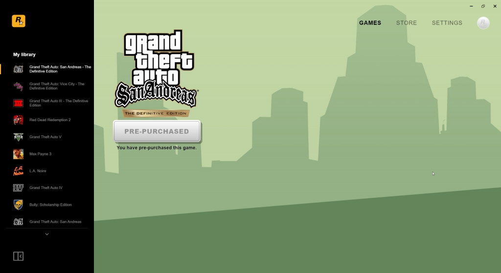 Updated GTA: San Andreas pre-order background