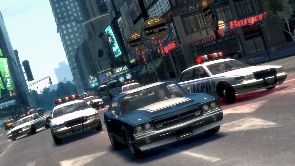 Niko Bellic and the police in GTA 4