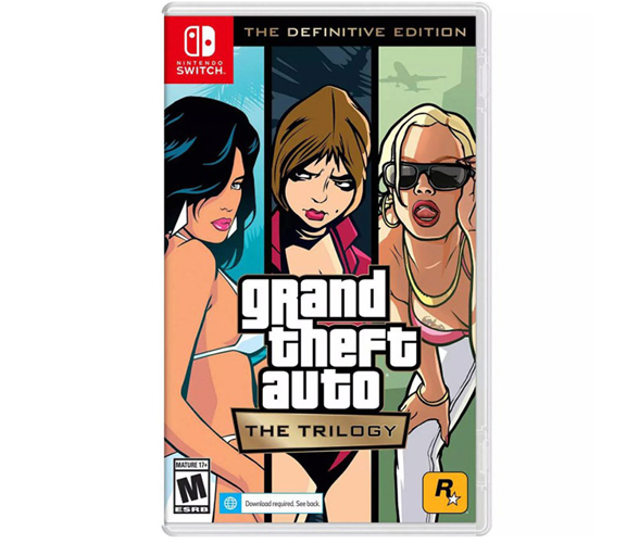 Обложка GTA: Trilogy — Definitive Edition для Nintendo Switch.