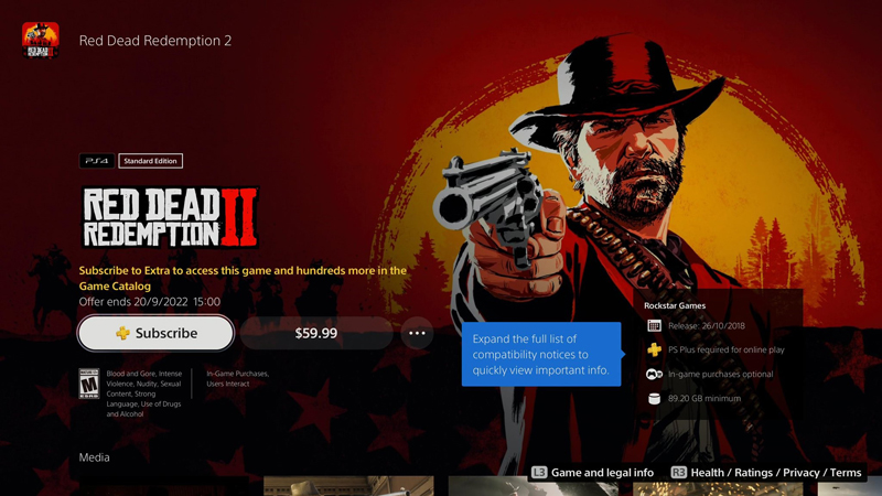 Red Dead Redemption 2 в PlayStation Store.