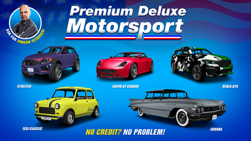 Автомобили в Premium Deluxe Motorsport на этой неделе.