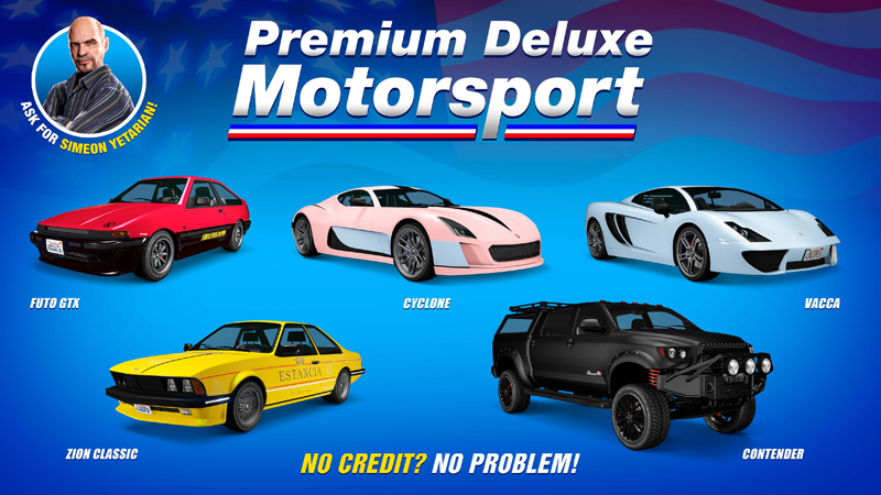 Cars in Premium Deluxe Motorsport this week.