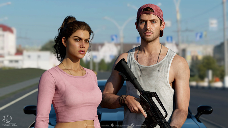 3D models of the main characters of GTA 6 performed by Hussain Diba.