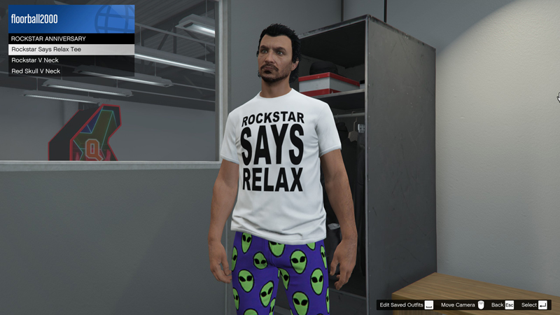 Футболка Rockstar Says Relax к 20-летию R* (отсылает к GTA: VCS).