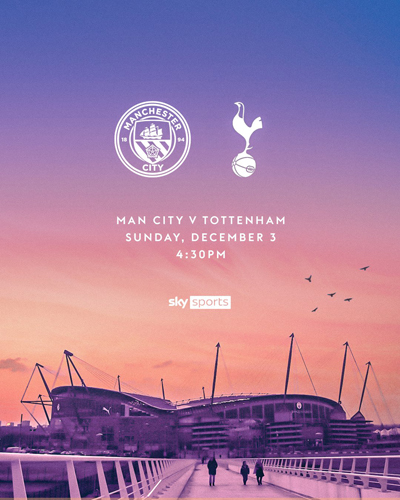 Poster for Sunday's match Man City - Tottenham.