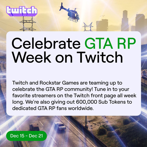 «Святкуйте тиждень GTA RP на Twitch!»