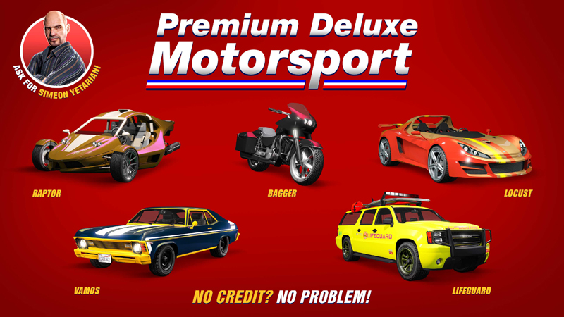 Транспорт в Premium Deluxe Motorsport цього тижня.