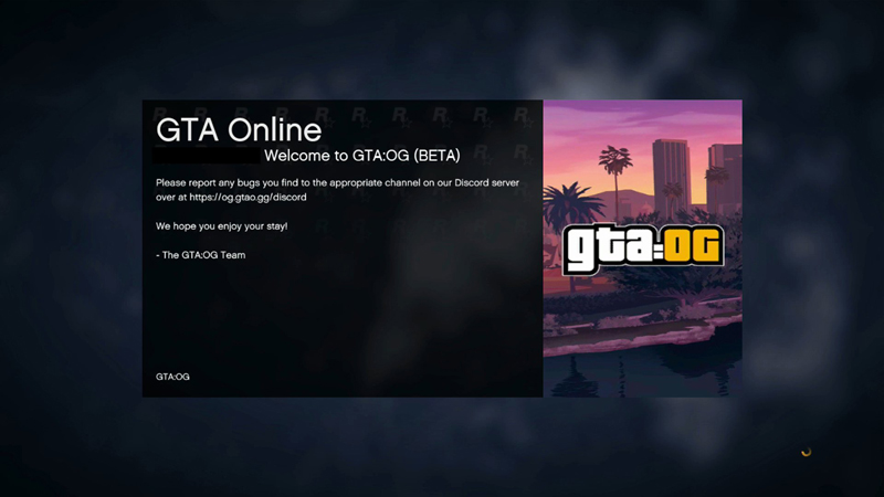 Екран вітання GTA:OG.