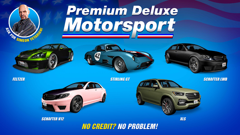 Vehicles in Premium Deluxe Motorsport this week.