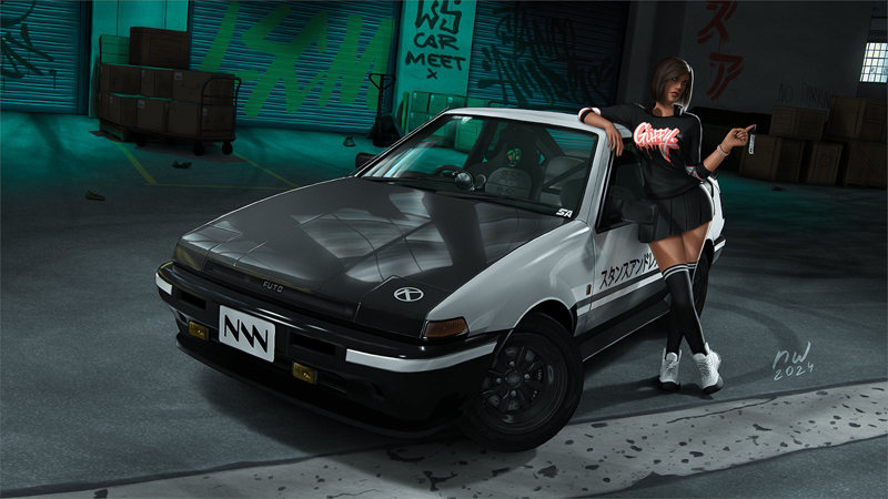 Дівчина з автоклубу Лос Сантоса в GTA Online. Альтернативна версія.