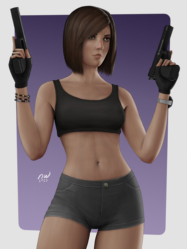 Женский игровой персонаж в GTA Online.
