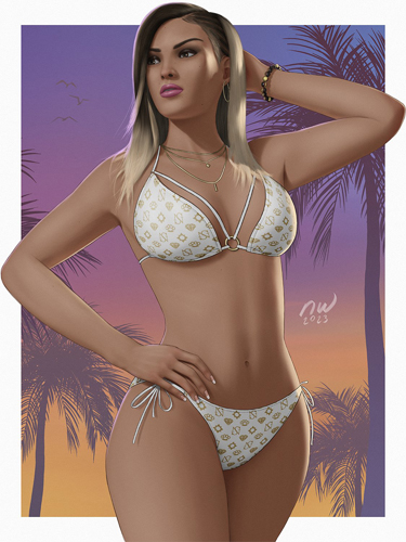 Lucia (or not?), the main heroine of GTA 6, in a bikini.