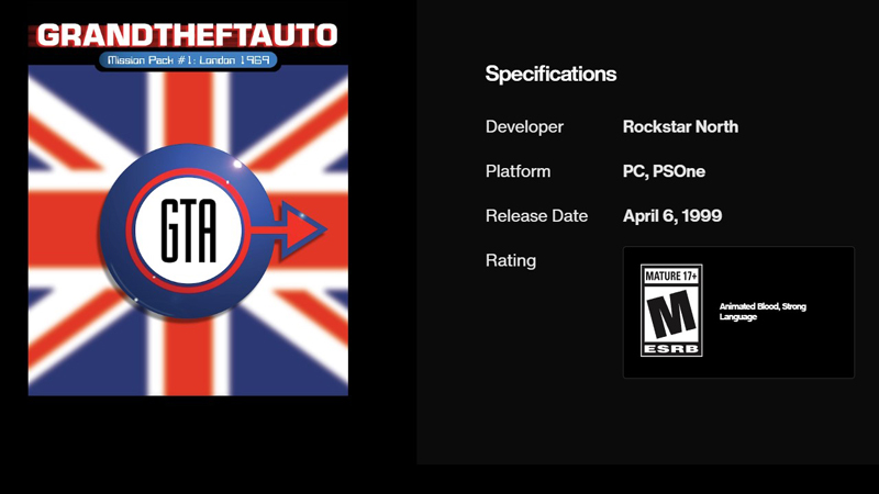 Rockstar Games' official website mistakenly lists an entirely different release date for GTA: London 1969. The page for the next expansion isn’t there at all.