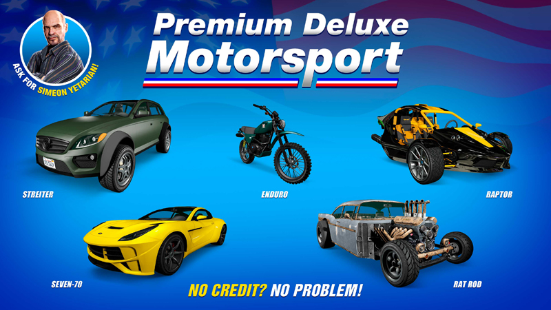 Транспорт в Premium Deluxe Motorsport цього тижня.